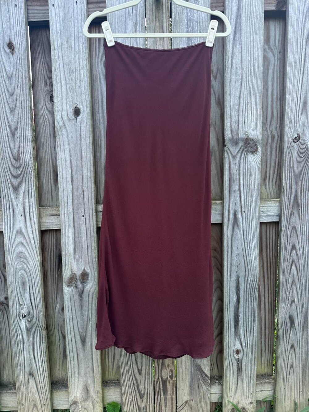 Reformation Layla Skirt Mahogany Brown Picot Trim Midi 4 - Picture 2 of 6